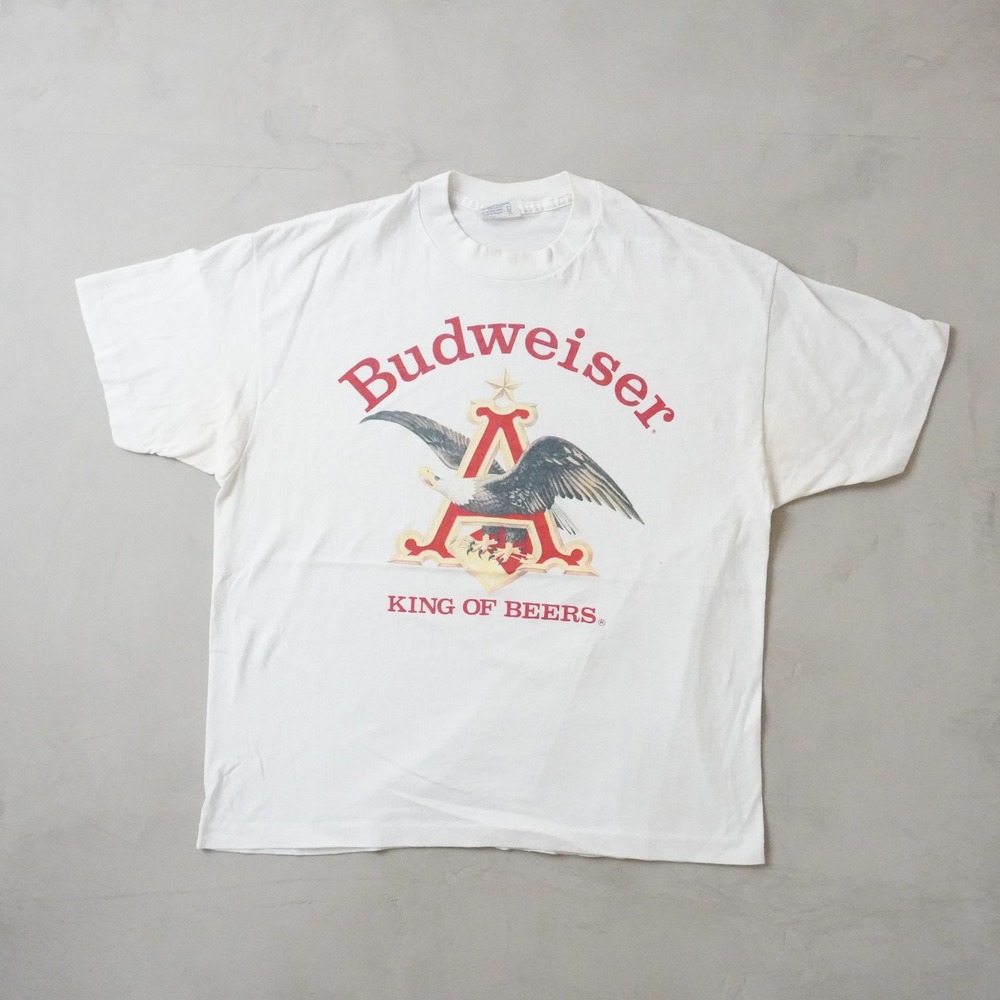 Vintage Budweiser T-Shirt XL Mens 80s White Eagle King of Beers Tee Jays USA